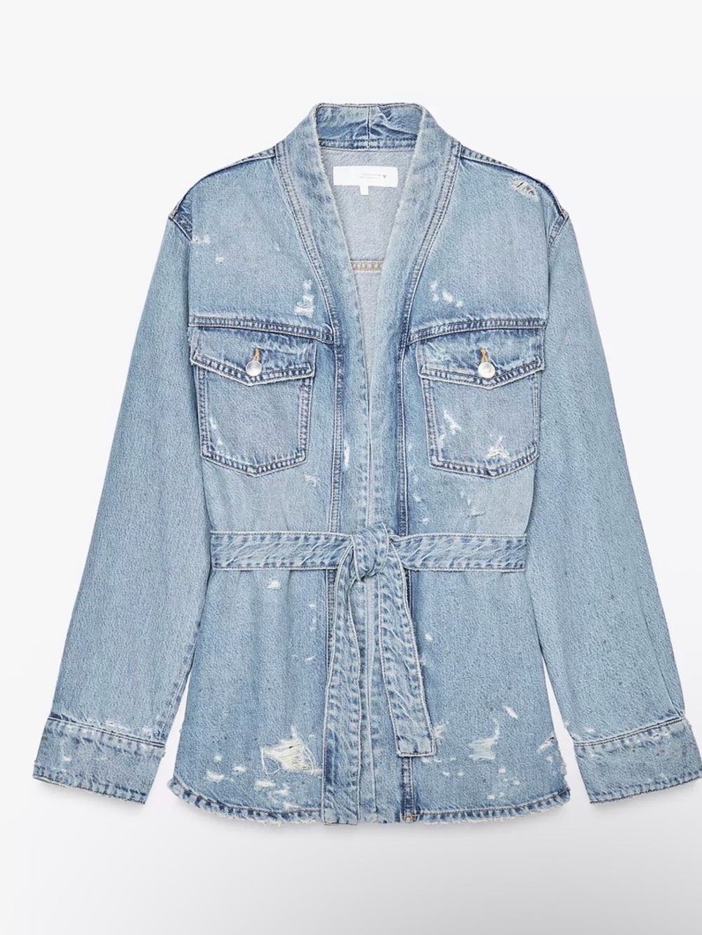 Zara TRF Ripped Denim Shirt